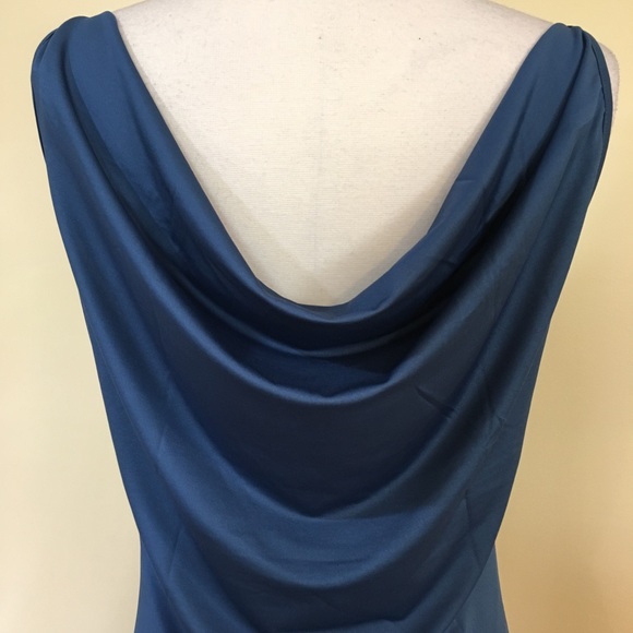 💥 SALE Slinky Open Back Asymmetric Hem Midi Dress - Picture 4 of 4